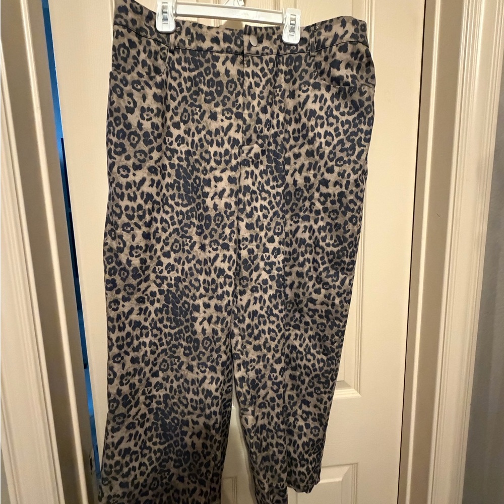 SHEIN Taupe and Black Leopard Print Pants